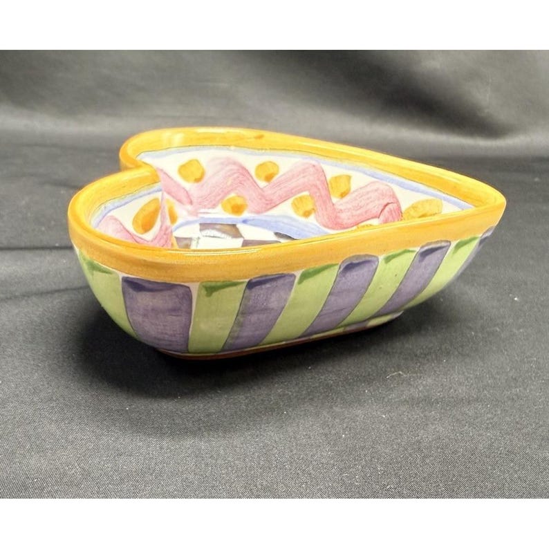 MacKenzie Childs Piccadilly 5" Heart Bowl image 5