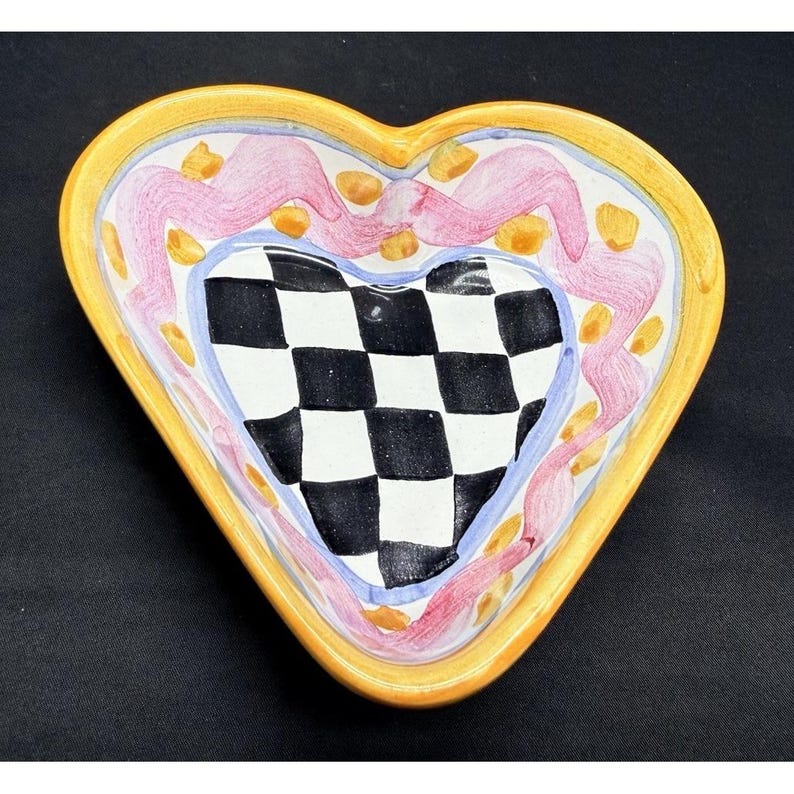 MacKenzie Childs Piccadilly 5" Heart Bowl image 1