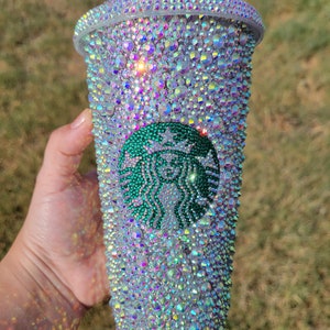 Starbucks bling tumbler, Personalized Starbucks cup, Rhinestone Tumbler, Starbucks Reusable Cup, Custom Tumbler with Straw, 24 ounces cup