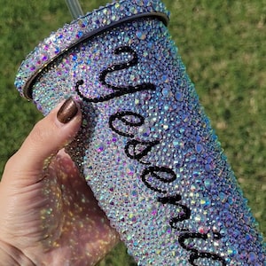 Custom Rhinestone 20oz Stainless Steel Tumbler Personalized Cup Etsy