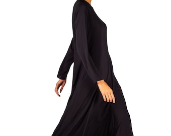 Black maxi long sleeve dress abaya