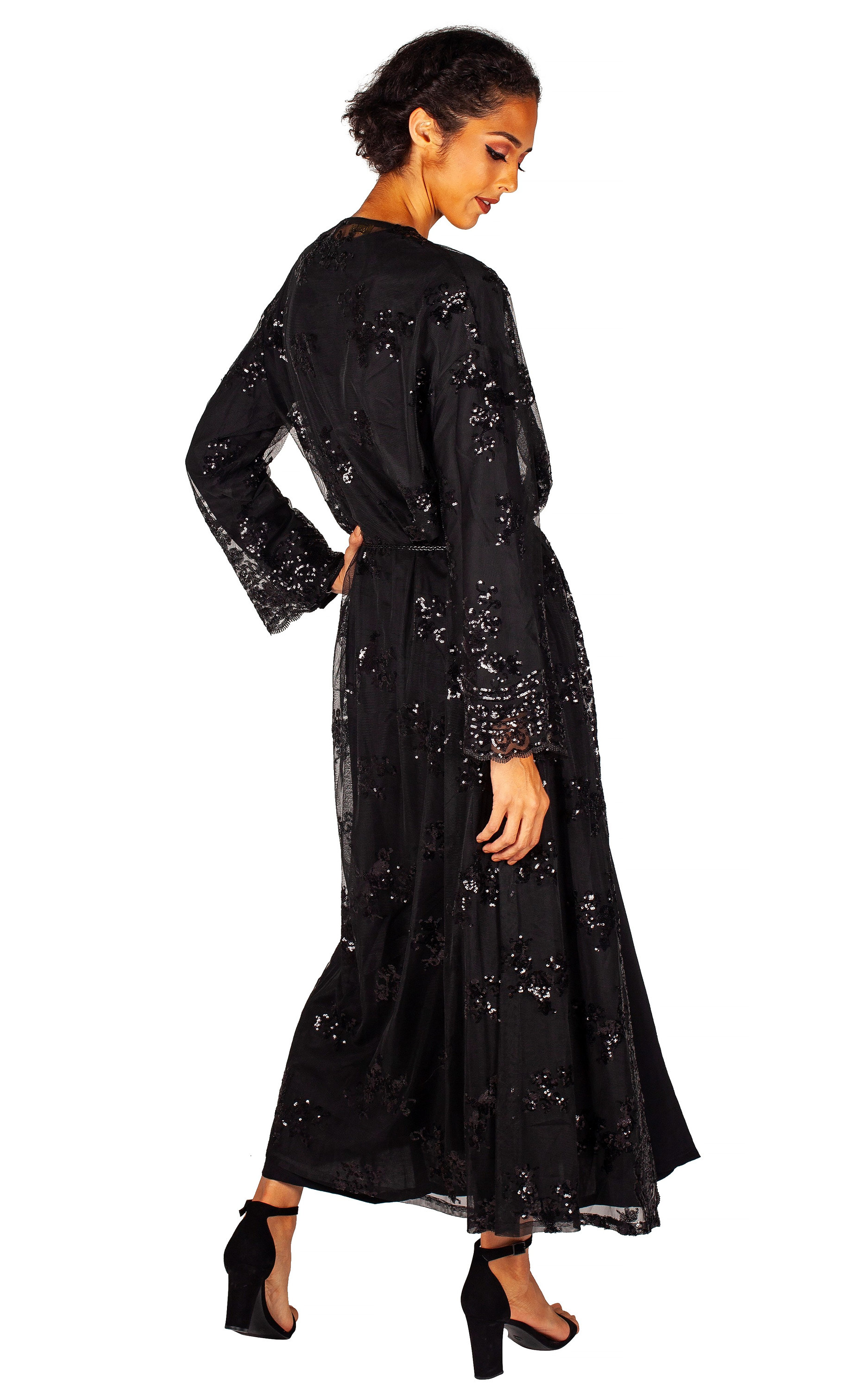 Black Sequined Dress - Etsy