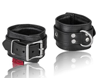 Handfesseln aus Leder, gepolstert - MEO® Vintage-Edition
