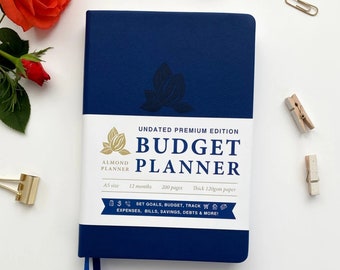 Budget Planner Undated Budget Book, Financial Planner A5 Blue , Track Expenses Savings Debts, Undated Planner Budgeting Planner 2023