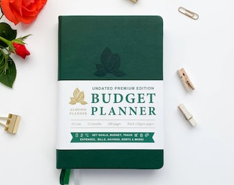 Budget Planner Undated Budget Book, Financial Planner A5 Green, Track Expenses Savings Debts, Undated Planner Budgeting Planner 2023