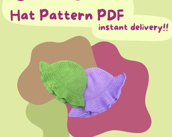 Crochet Bucket Hat Pattern PDF Instant Download for Beginners Adult Size