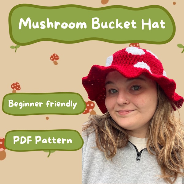 Crochet Mushroom Bucket Hat Pattern PDF