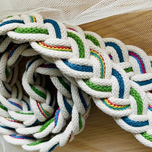 Bespoke luxury cotton handfasting cords - 3 cord plait using 9 strands - choose your colours