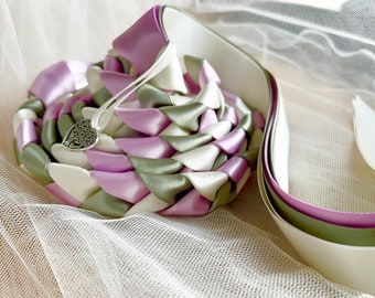 Bespoke luxury handfasting ribbons - 3 ribbon plait - choose your colours