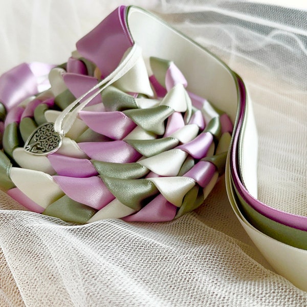 Bespoke luxury handfasting ribbons - 3 ribbon plait - choose your colours