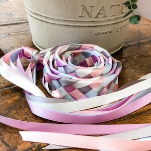 Bespoke handfasting ribbons - 5 ribbon plait - choose your colours