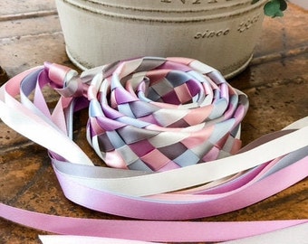 Bespoke handfasting ribbons - 5 ribbon plait - choose your colours