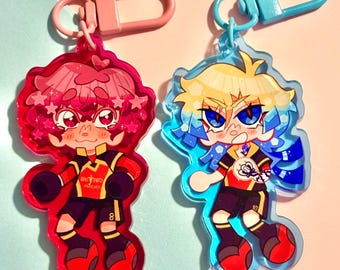 Blue Lock Kaiser Keyring / Double Sided Glitter Epoxy Charm - Etsy