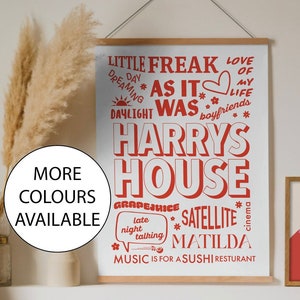 Harrys house print, Harry styles Album, Album trackless print, Harry styles, Harry styles print, Harrys house album lyric print, A5, A4