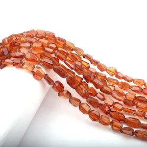 Hessonite Garnet Beads, Faceted beads, gemstone beads, drilled beads, Natural Garnet beads, Size 7-11 MM 8 inch Strand, Nuggets beads