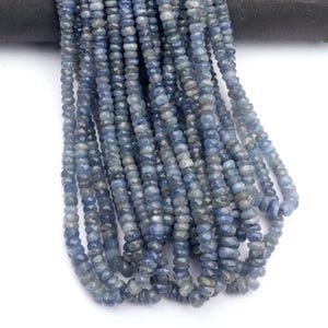 Faceted Blue Sapphire Rondelle Beads - 16 Inch Strand