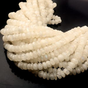 Moonstone beads, Smooth beads, gemstone beads, Size 6-7 MM 13 inch strand, drilled beads, Natural rainbow moonstone beads, Handmade Beads