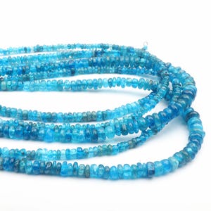 Apatite Rondelle Beads: Green Emerald Gemstone Strand (3-4mm, 8/16 Inch