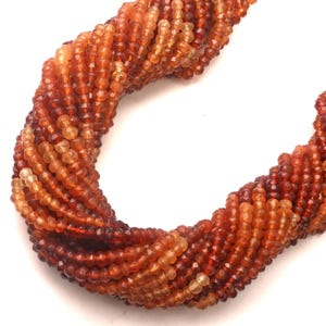 Hessonite garnet beads, faceted beads, gemstone beads, drilled beads, natural Multi garnet beads, size 5 mm 13 inch strand, rondelle beads