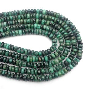 Faceted Emerald Rondelle Beads: Natural Gemstone Jewelry Making, 16 inch Strand