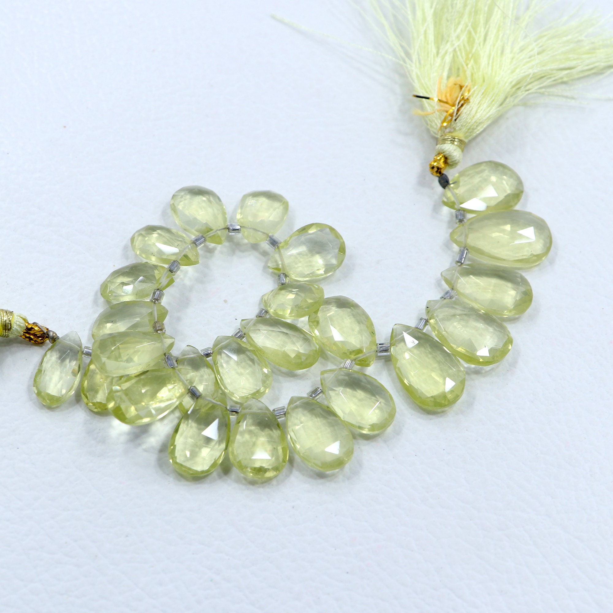 Lemon Quartz Beads, Pear Shape Beads, Gemstone Beads