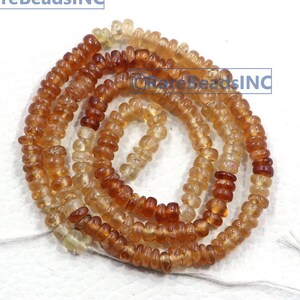 Hessonite Garnet beads, size 4 MM 14 inch strand, smooth beads, gemstone beads, rondelle beads, drilled beads, garnet beads, garnet jewelry