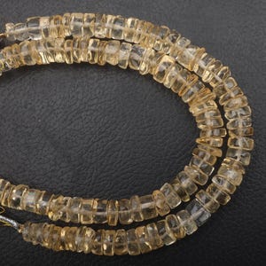 Citrine Beads, Size 7-8 MM 8 inch Strand, Wheel Beads, Drilled Beads, Smooth Beads, Natural Citrine Beads, Citrine Necklace, For Jewelry