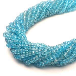 Blue Topaz beads, Faceted beads, gemstone beads, drilled beads, Swiss Blue Topaz beads, Size 3-4 MM 13 inch beads, Rondelle beads