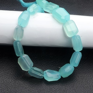 Aqua Chalcedony Beads, Faceted beads, gemstone beads, drilled beads, Chalcedony beads, Size 11-14 MM 8 inch Strand, Tumble beads, Aqua Beads