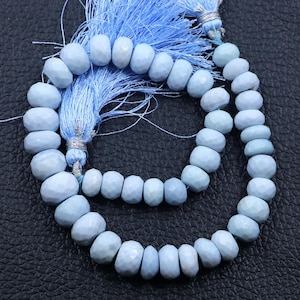 Blue opal beads, gemstone beads, size 7-9 MM 9 inch Strand, faceted beads, rondelle shape Beads, drilled beads, opal beads for jewelry beads