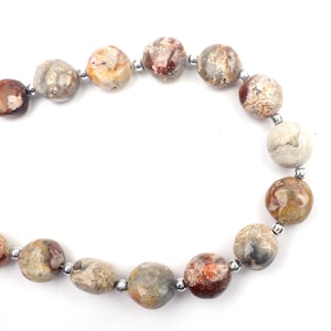 Koraliki z agatu Crazy Lace Coin: sznur 7 cali, 9-11 mm