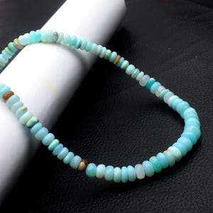 Blue opal beads, smooth beads, gemstone beads, drilled beads, opal beads, Size 5-8 MM, 16  inch beads, rondelle beads, jewelry making beads