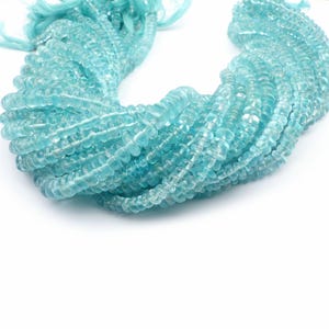 Blue Topaz beads, Smooth beads, natural Blue Topaz beads, Drilled beads, Drilled beads, size 5-6 mm 13 inch Strands, Rondelle Beads