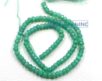 13-inch strand Chrysoprase beads size 4 MM faceted gemstone beads rondelle shape drilled beads Chrysoprase bracelet nackalce makking beads