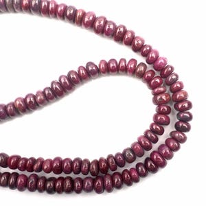 Natural Ruby Rondelle Beads: 5-7mm Gemstone Jewelry Making, 8 inch Strand