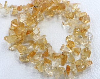 Rough Citrine Beads: 8-12mm Gemstone 16 inch Strand, Jewelry Making