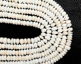 Natural White Opal Beads Rondelle Beads: 4-5mm Gemstone 16 inch Strand for Jewelry Making