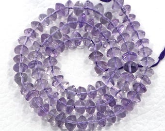 Pink Amethyst Rondelle Beads: 6mm, 15-inch Strand