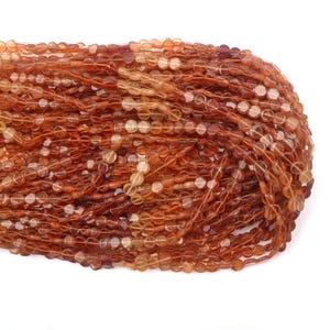 Hessonite Garnet beads, gemstone beads, 13 inch strand, Smooth beads Coin shape Beads, drilled Beads, natural garnet beads