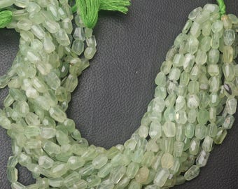 AAA+ Natural Prehnite Beads, Green Prehnite Faceted Beads, Faceted Tumble Beads, Jewelry Making Beads, Prehnite Gemstone 8 Inch 9-13 MM