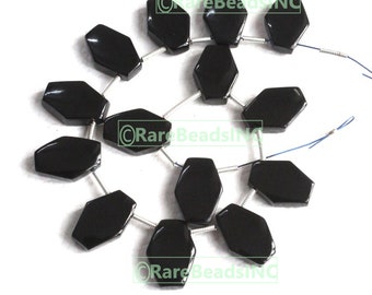 Perle di onice nera naturale, filo di perle di pietra preziosa nera fantasia, perle di onice lisce per la creazione di gioielli 10 x 14 mm 10 pezzi