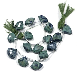Kambaba Jasper gemstone beads | size 14-16 MM Beads | faceted Beads | trillion shape beads | drilled beads | 8 inch strand | Handmade Beads