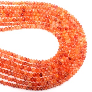 Carnelian beads, smooth beads, gemstone beads, drilled beads, natural Carnelian beads, size 5-6 mm 13 inch beads, Rondelle beads