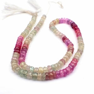 Pink sapphire beads, Faceted beads, multi sapphire beads, Rondelle beads, Size 5 MM 13 inch strand, drilled beads, for jewelry