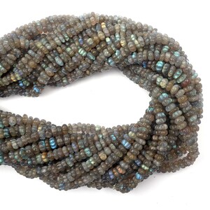 Labradorite Beads, Carving beads, gemstone beads, drilled beads, Rondelle beads, Natural Labradorite Beads, Size 6-7 MM, Jewelry Making Bead