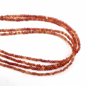 Hessonite Garnet Rondelle Beads: Natural Gemstone, 2-3mm 16 Inch Strand