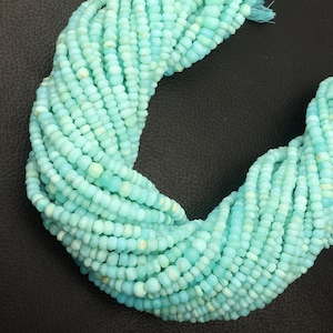 blue opal beads, faceted beads, gemstone beads, drilled beads, opal beads, size 4-5 mm 13 inch beads, rondelle beads, jewelry making beads