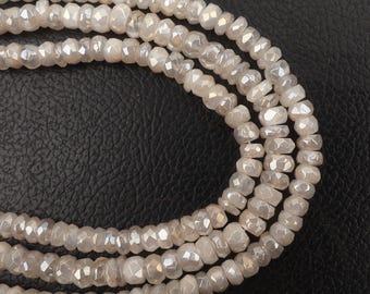 Pearl Chalcedony Beads: Rondelle Gemstone Strand 6 MM 13 inch