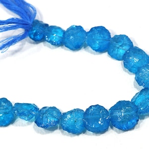 blue aura quartz beads, gemstone beads, size 15-18 MM8 inch strand, Rough beads, round shape Beads, drilled beads, Crystal quartz Beads