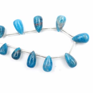 Apatite beads, Teardrop beads, drilled beads, Size 8X13-10X17 MM 6 inch Strand, Gemstone Beads, Natural Apatite Beads, Jewelry Making 10 Pcs